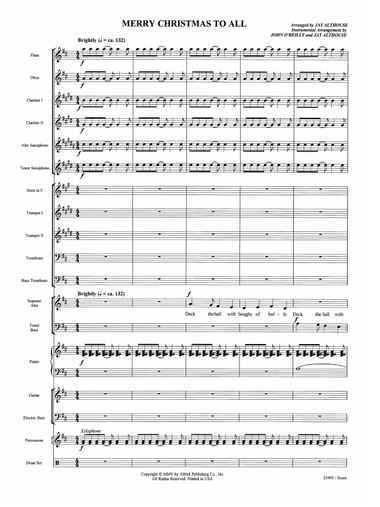 Merry Christmas to All (A Medley of Carols): Score