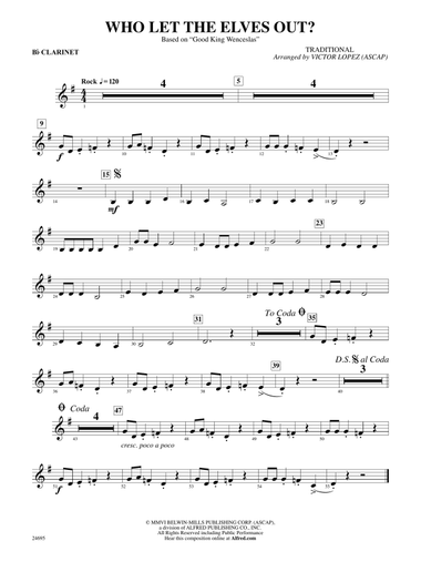 Who Let the Elves Out?: 1st B-flat Clarinet