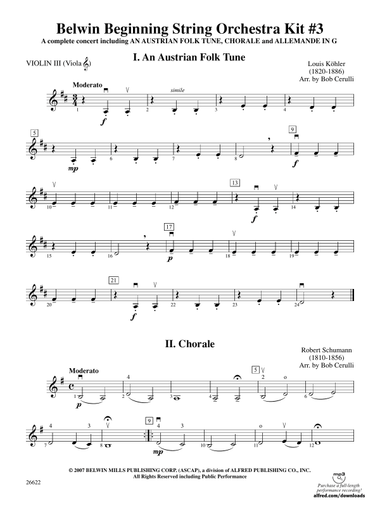 Belwin Beginning String Orchestra Kit #3: 3rd Violin (Viola [TC])