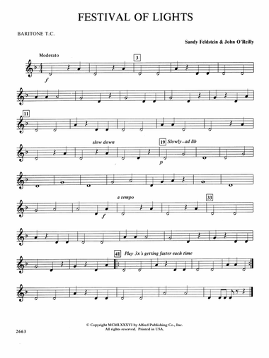 Festival of Lights (with optional chorus): Baritone T.C.