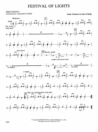 Festival of Lights (with optional chorus): 2nd Percussion