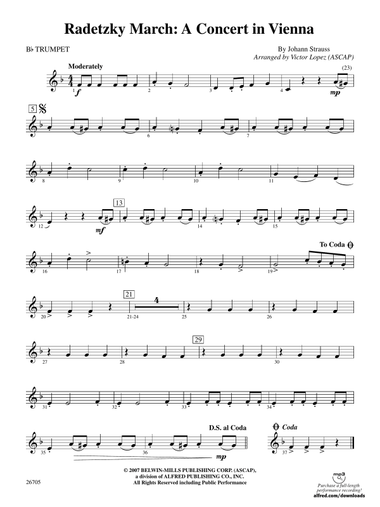 Radetzky March: A Concert in Vienna: 1st B-flat Trumpet