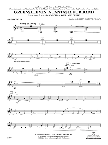 Greensleeves: A Fantasia for Band: 2nd B-flat Trumpet