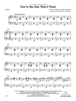 You're the One That I Want: Piano Accompaniment