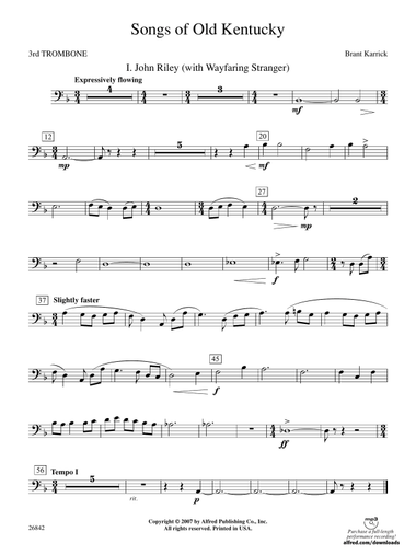 Songs of Old Kentucky: 3rd Trombone