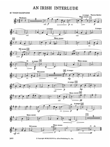An Irish Interlude: B-flat Tenor Saxophone