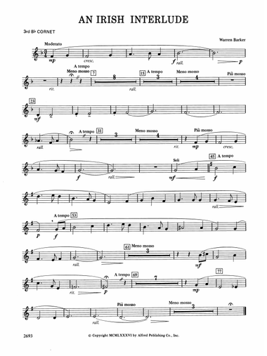 An Irish Interlude: 3rd B-flat Cornet