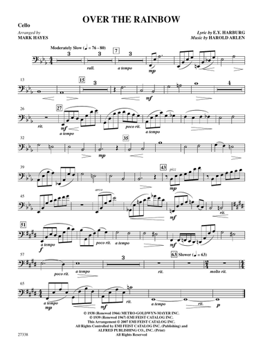 Over the Rainbow (from the musical The Wizard of Oz): Cello