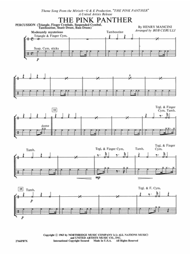The Pink Panther: 1st Percussion