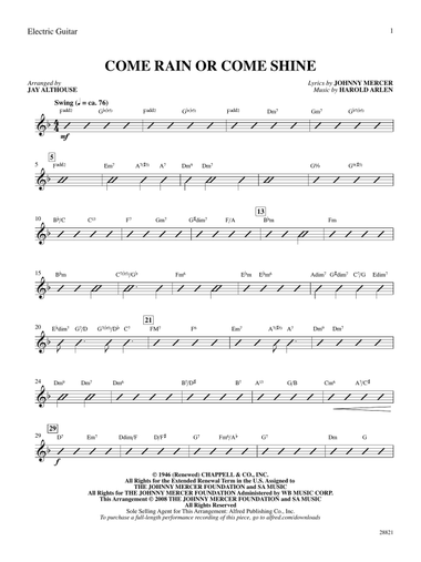 Come Rain or Come Shine: Guitar