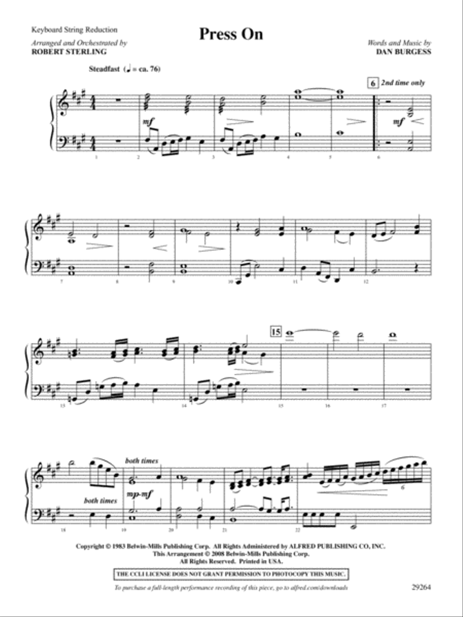 Press On: Piano Accompaniment Piano Accompaniment scores gallery preview page 1