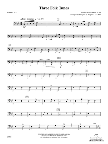 Three Folk Tunes: Baritone B.C.