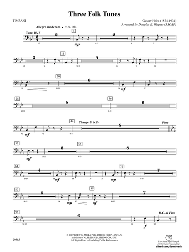 Three Folk Tunes: Timpani
