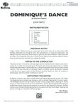 Dominique's Dance: Score