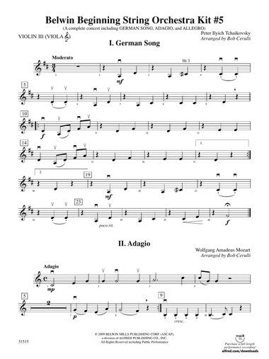 Belwin Beginning String Orchestra Kit #5: 3rd Violin (Viola [TC])