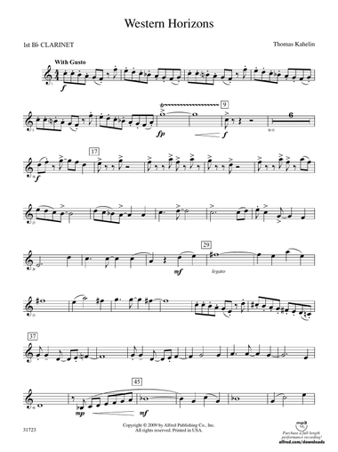 Western Horizons: 1st B-flat Clarinet