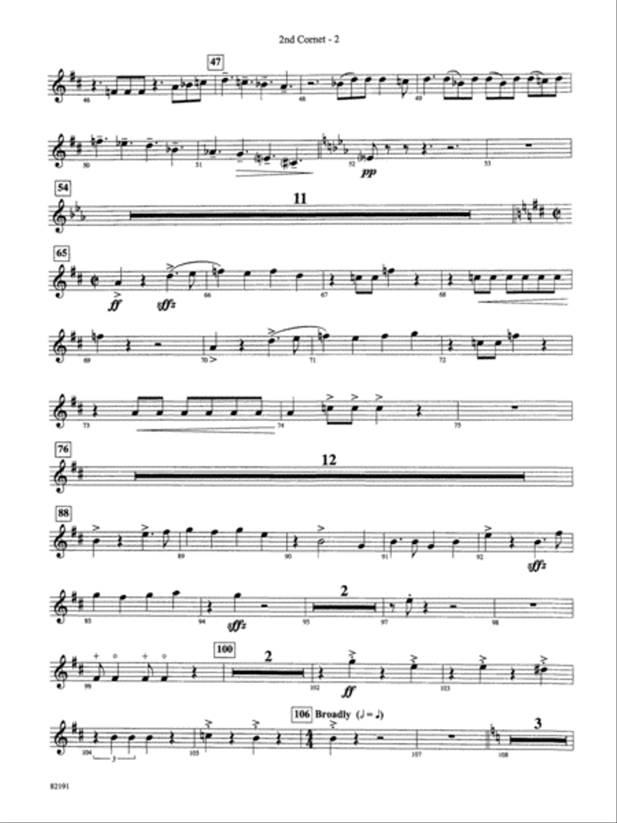 American Salute (based on When Johnny Comes Marching Home): 2nd B-flat Cornet by Morton Gould Concert Band - Digital Sheet Music page 2