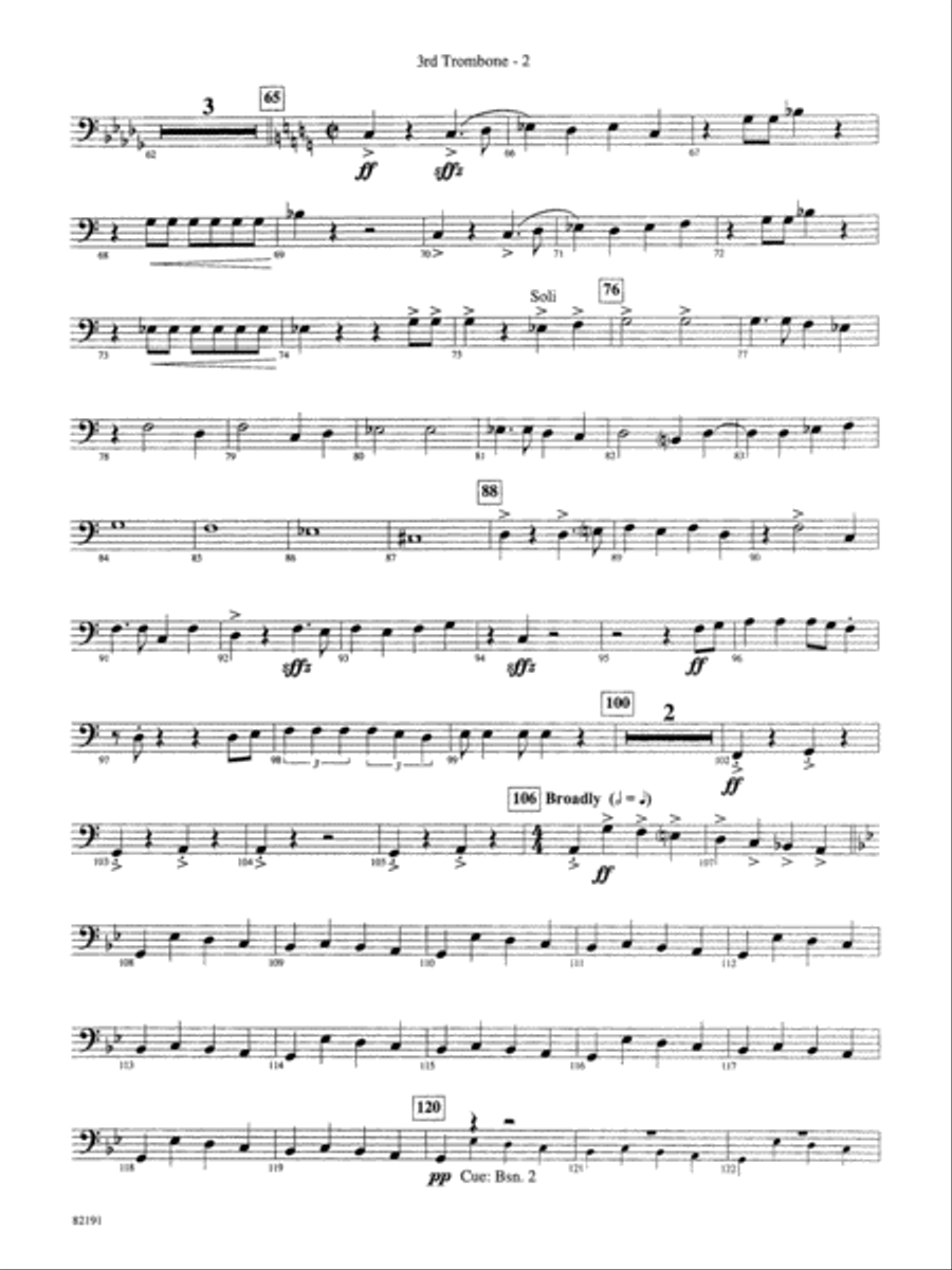American Salute (based on When Johnny Comes Marching Home): 3rd Trombone by Morton Gould Concert Band - Digital Sheet Music page 2