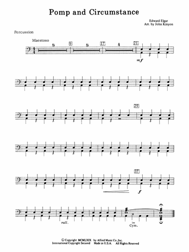 Pomp and Circumstance: 1st Percussion