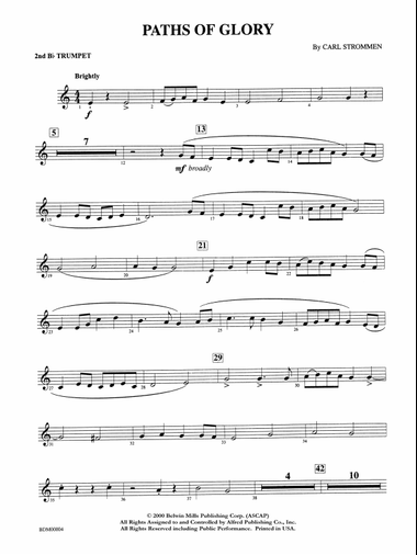 Paths of Glory: 2nd B-flat Trumpet