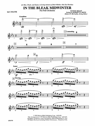 In the Bleak Midwinter: Flute