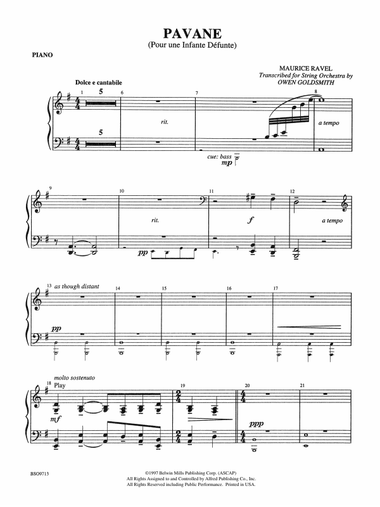 Pavane: Piano Accompaniment