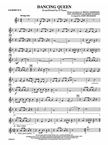 Dancing Queen: 2nd F Horn