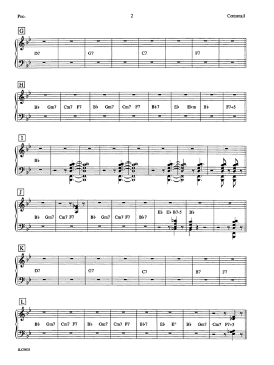 Cottontail: Piano Accompaniment Jazz Ensemble scores gallery preview page 2