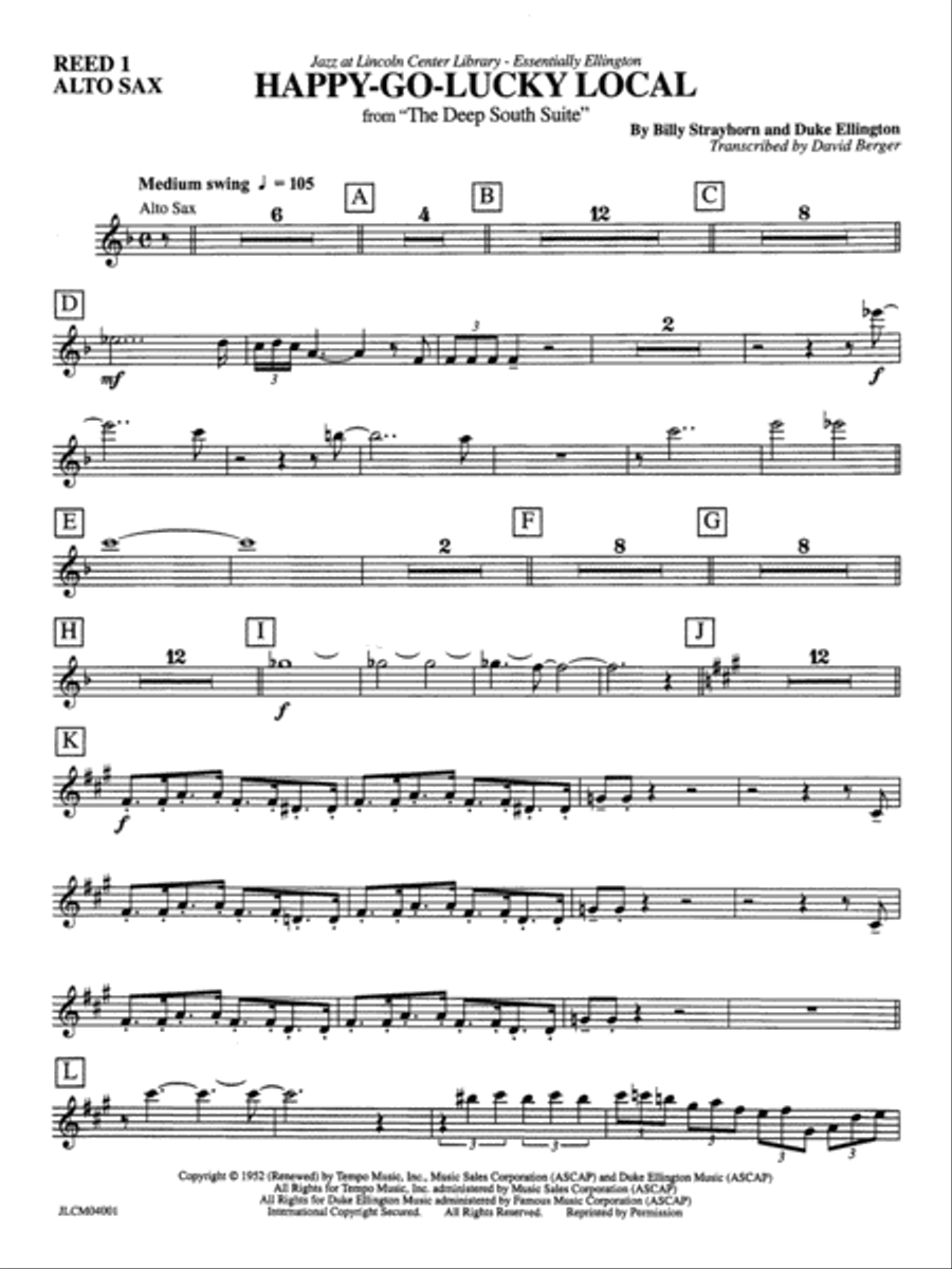 Happy-Go-Lucky Local (from Deep South Suite): E-flat Alto Saxophone Jazz Ensemble scores gallery preview page 1