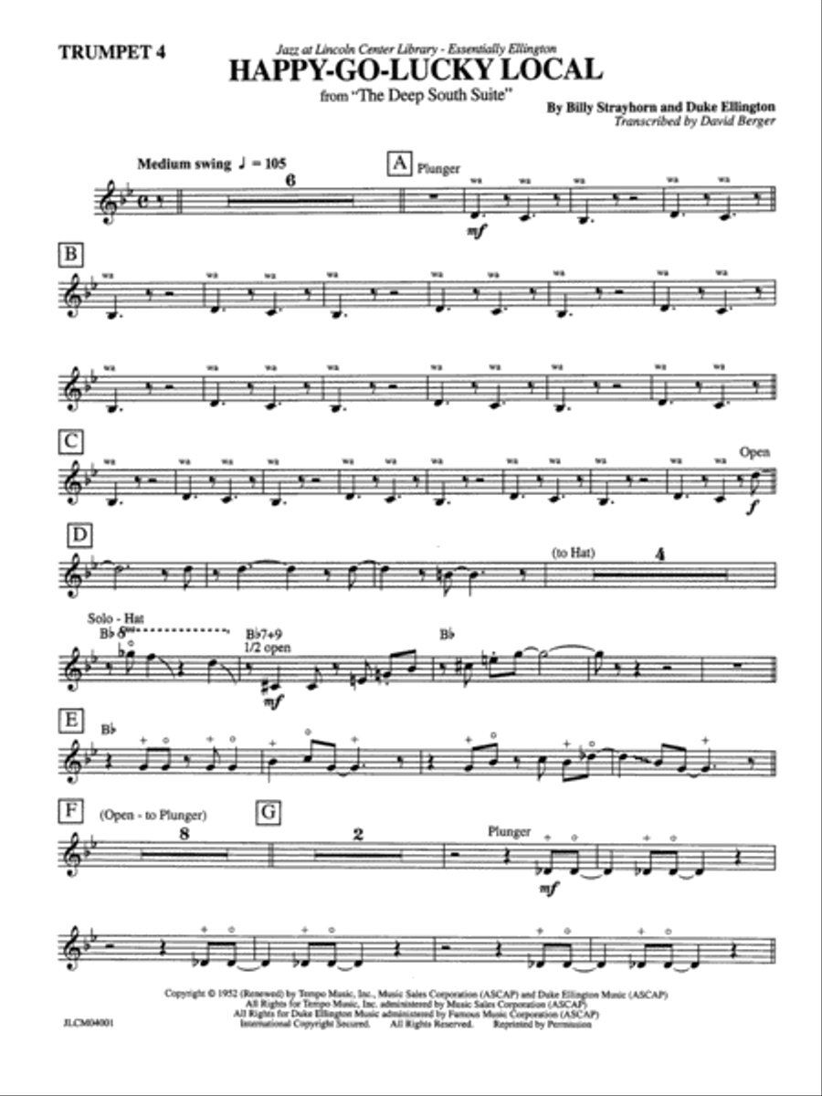 Happy-Go-Lucky Local (from Deep South Suite): 4th B-flat Trumpet Jazz Ensemble scores gallery preview page 1