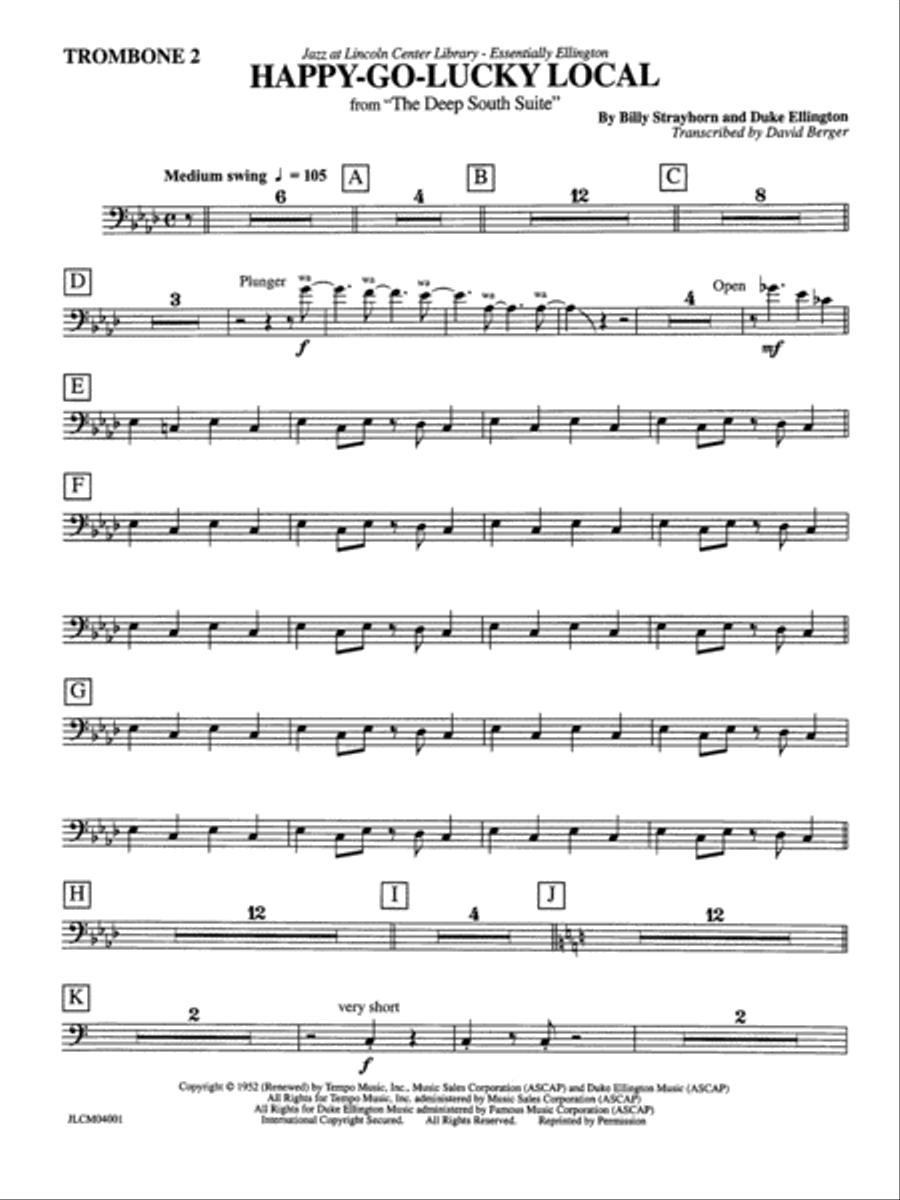 Happy-Go-Lucky Local (from Deep South Suite): 2nd Trombone Jazz Ensemble scores gallery preview page 1