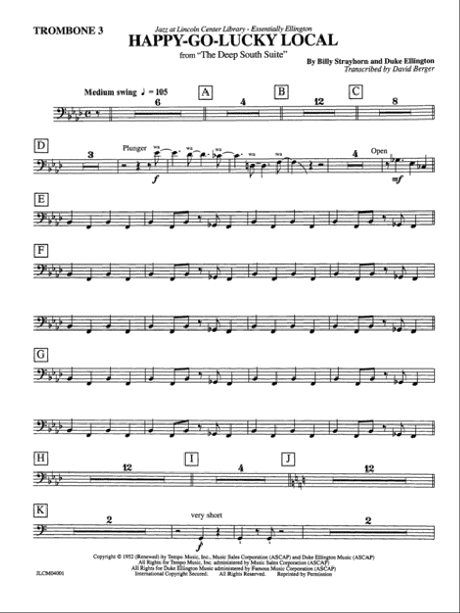 Happy-Go-Lucky Local (from Deep South Suite): 3rd Trombone Jazz Ensemble scores gallery preview page 1