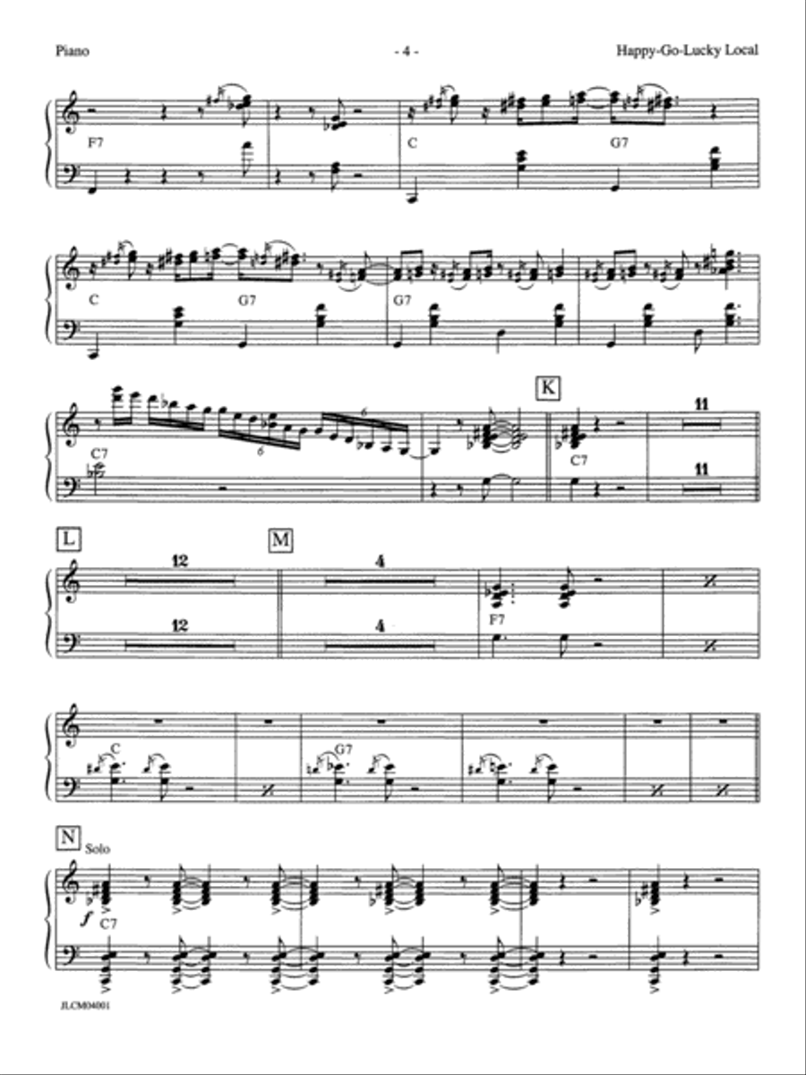 Happy-Go-Lucky Local (from Deep South Suite): Piano Accompaniment Jazz Ensemble scores gallery preview page 4