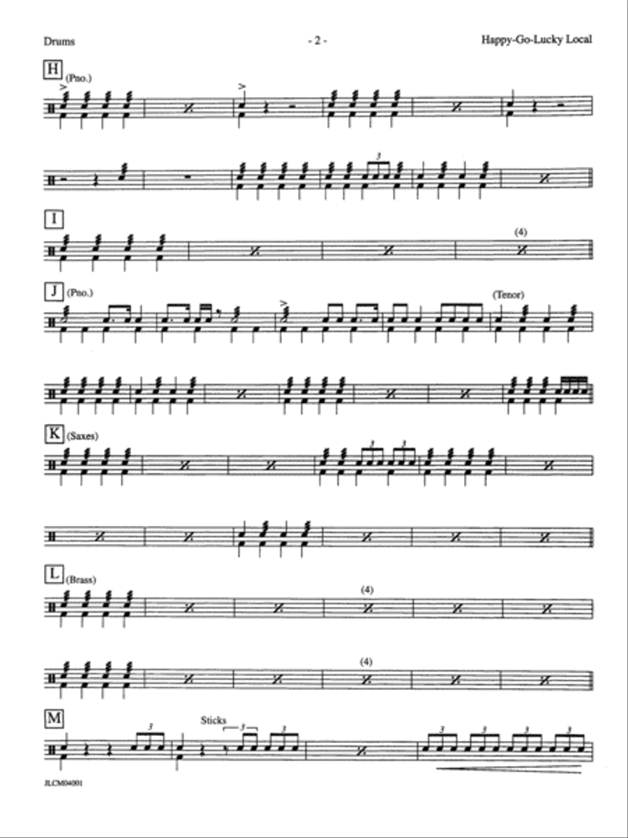 Happy-Go-Lucky Local (from Deep South Suite): Drums Jazz Ensemble scores gallery preview page 2