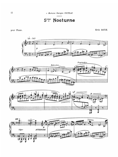 Satie: Fifth Nocturne