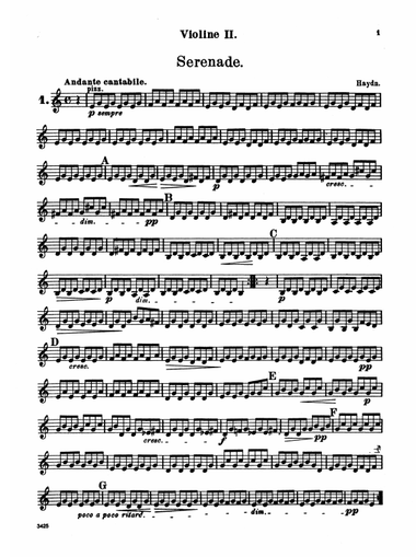 Album of Easy String Quartets, Volume I (Pieces by Bach, Haydn, Mozart, Beethoven, Schumann, Mendelssohn, and others): 2nd Violin