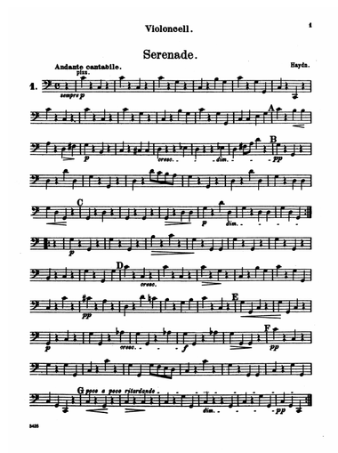 Album of Easy String Quartets, Volume I (Pieces by Bach, Haydn, Mozart, Beethoven, Schumann, Mendelssohn, and others): Cello