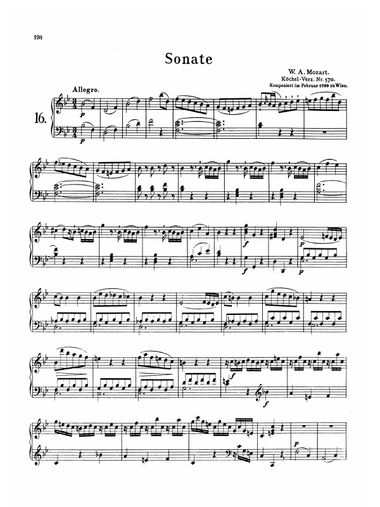 Mozart: Piano Sonata No. 16 in B-flat Major