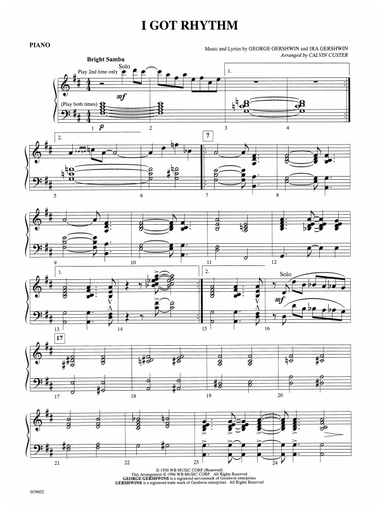 I Got Rhythm: Piano Accompaniment