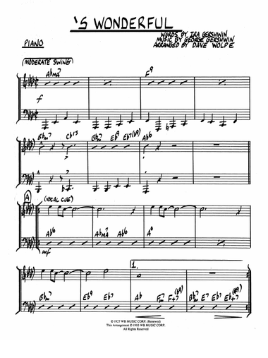 'S Wonderful: Piano Accompaniment