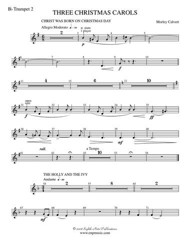 Three Christmas Carols: 2nd B-flat Trumpet
