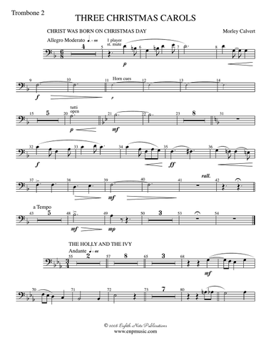 Three Christmas Carols: 2nd Trombone