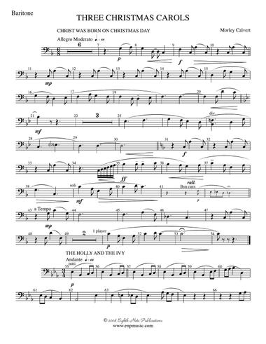 Three Christmas Carols: Baritone B.C.
