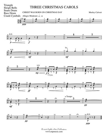 Three Christmas Carols: 1st Percussion