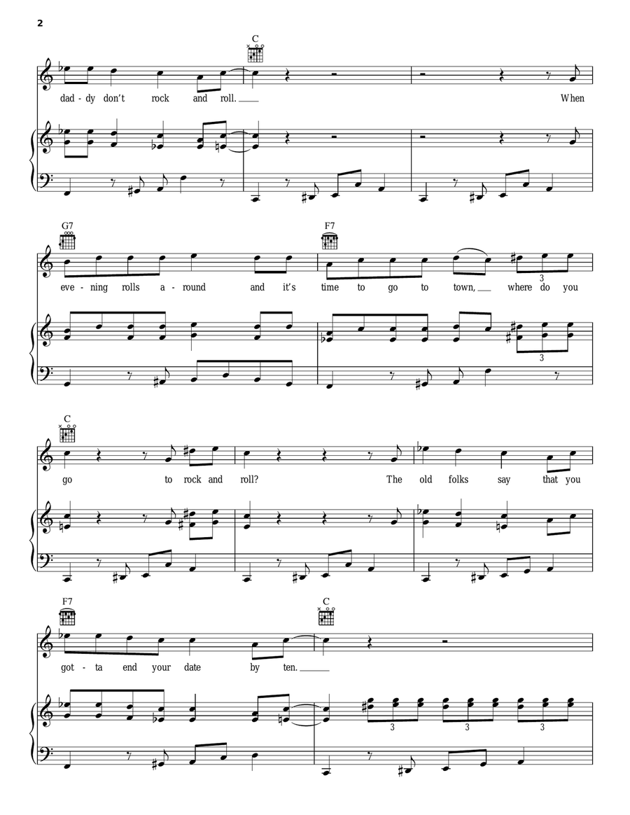 Your Mama Don't Dance Your Mama Don't Dance Piano, Vocal, Guitar scores gallery preview page 2