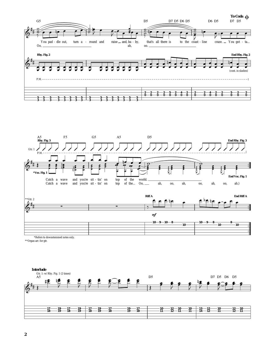 Catch A Wave Catch A Wave Acoustic Guitar scores gallery preview page 2
