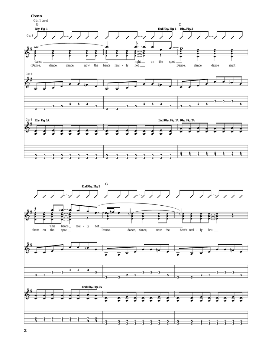Dance, Dance, Dance Dance, Dance, Dance Acoustic Guitar scores gallery preview page 2