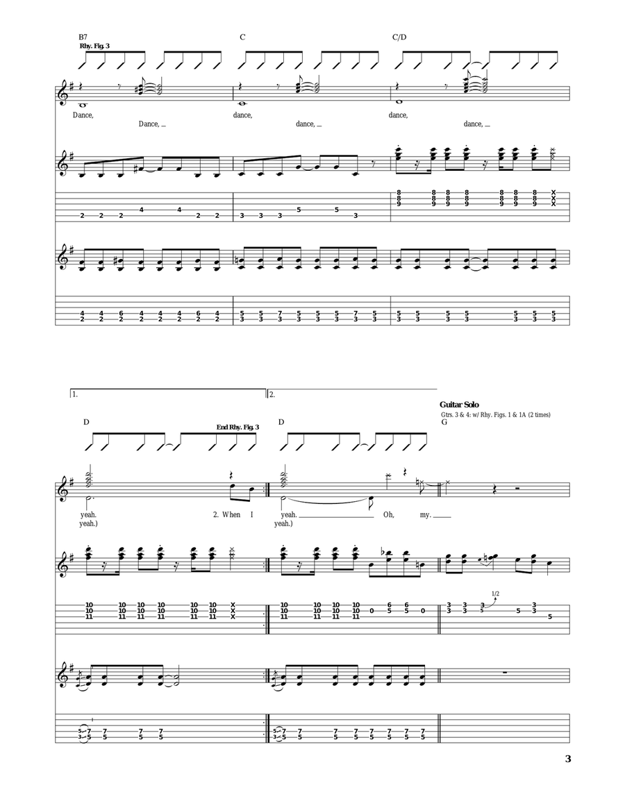 Dance, Dance, Dance Dance, Dance, Dance Acoustic Guitar scores gallery preview page 3