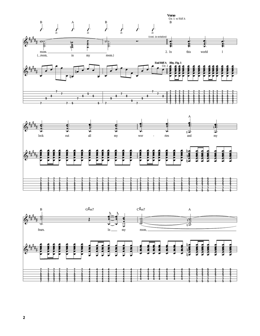 In My Room In My Room Acoustic Guitar scores gallery preview page 2