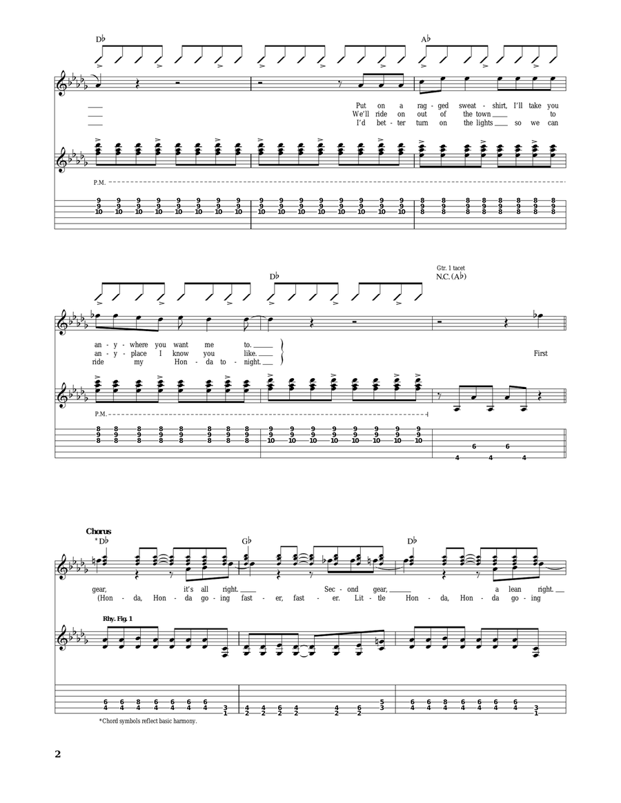 Little Honda Little Honda Acoustic Guitar scores gallery preview page 2